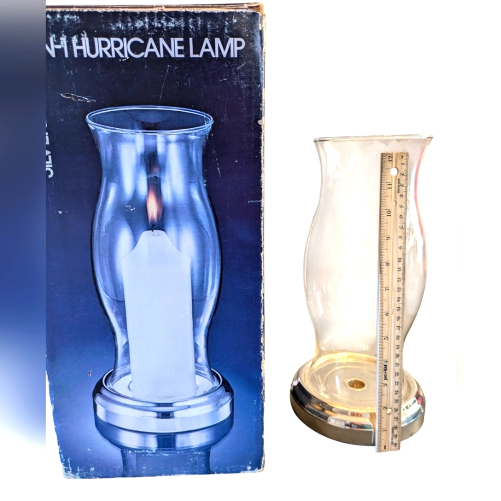 Hurricane Lamp with Glass Shade